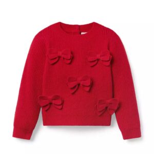 The Holiday Bow Sweater red pepper