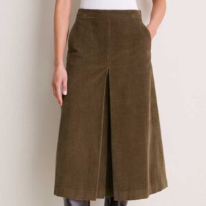 Tuckernuck Olive Thin Wale Corduroy Phoebe Midi Skirt