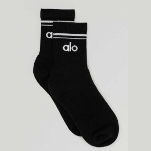 Unisex Half-Crew Throwback Sock Black/White
