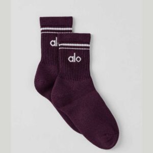 Unisex Half-Crew Throwback Sock Rich Bordeaux/White