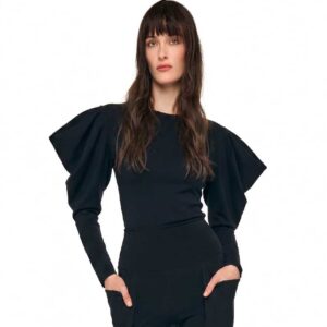 WING SLEEVE TOP Black